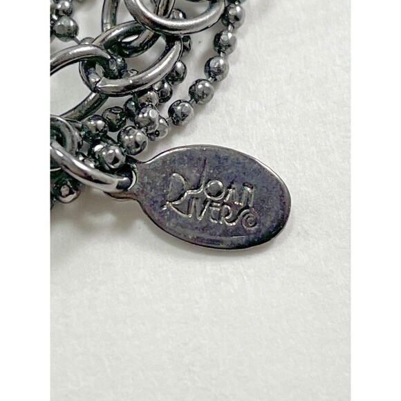 Joan Rivers Multichain And Circles 29 inch Necklace Rhinestone Dark Silver Tone - Picture 3 of 16
